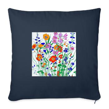 The Flowers you remember - Sofakissenbezug 45 x 45 cm - Navy - Vorne