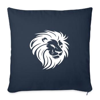 Tête de lion avec crinière - Housse de coussin décorative 45 x 45 cm - bleu marine - Devant