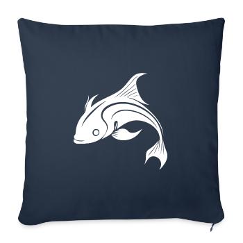 Koi Carp - Poisson de carpe doux et élégant - Housse de coussin décorative 45 x 45 cm - bleu marine - Devant