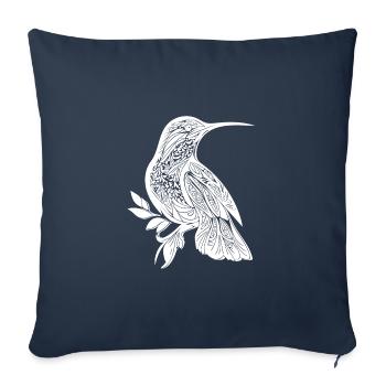 Exotic Tattoo Hummingbird Tribal Style Wing - Sofa pillowcase 17,3'' x 17,3'' (45 x 45 cm) - navy - Front