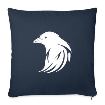 Portrait de tatouage de corbeau avec des ailes - Housse de coussin décorative 45 x 45 cm - bleu marine - Devant