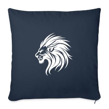 Evil Lion With Mane Tattoo Portrait - Sofa pillowcase 17,3'' x 17,3'' (45 x 45 cm) - navy - Front