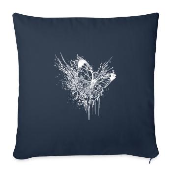 Elegant Butterfly Ink Splash Tattoo Style - Sofa pillowcase 17,3'' x 17,3'' (45 x 45 cm) - navy - Front