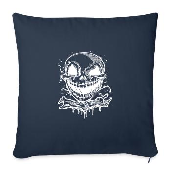 Laughing Halloween Tattoo Skull - Sofa pillowcase 17,3'' x 17,3'' (45 x 45 cm) - navy - Front