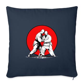 Aikido Martial Arts Sports Fighters at Sunset - Sofa pillowcase 17,3'' x 17,3'' (45 x 45 cm) - navy - Front
