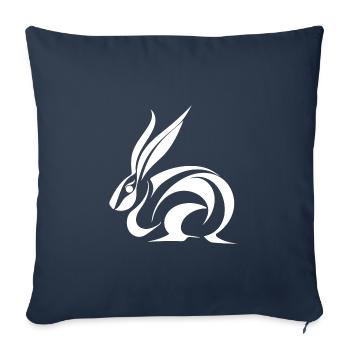 Süsser Tattoo Hase Kleines Linien Kaninchen - Sofakissenbezug 45 x 45 cm - Navy - Vorne
