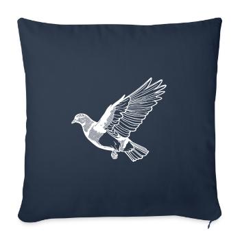 Joli pigeon volant sur de larges ailes - Housse de coussin décorative 45 x 45 cm - bleu marine - Devant