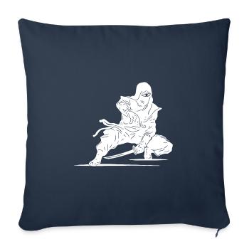 Entraînement en force Warrior Style Loisir Ninja Athlète - Housse de coussin décorative 45 x 45 cm - bleu marine - Devant