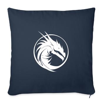 Vintage Tattoo Dragon Circle Logo Scale Dress - Sofa pillowcase 17,3'' x 17,3'' (45 x 45 cm) - navy - Front