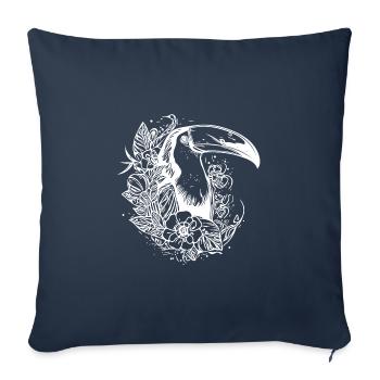 Elegant toucan tropical bird with huge beak - Sofa pillowcase 17,3'' x 17,3'' (45 x 45 cm) - navy - Front