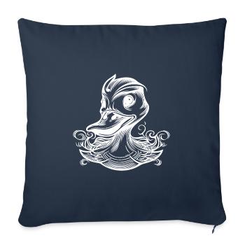 Drôle de canard avec un gros bec - Housse de coussin décorative 45 x 45 cm - bleu marine - Devant