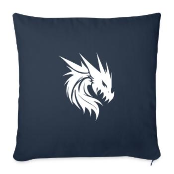 Dragon vintage maléfique en robe à échelle de tatouage - Housse de coussin décorative 45 x 45 cm - bleu marine - Devant