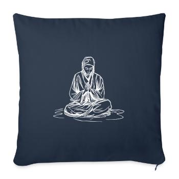 Young monk in deep meditation - Sofa pillowcase 17,3'' x 17,3'' (45 x 45 cm) - navy - Front