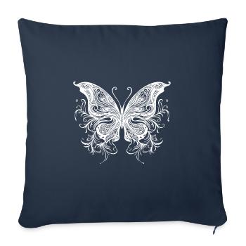 Lignes de balayage Style Dream Butterfly - Housse de coussin décorative 45 x 45 cm - bleu marine - Devant