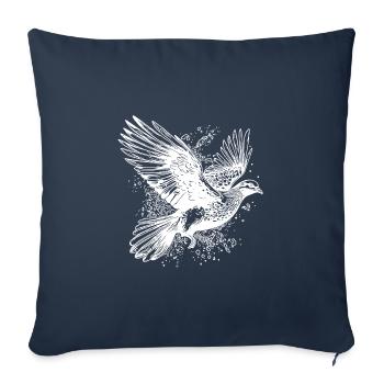 Flying Dove in Tattoo Style Lines - Sofa pillowcase 17,3'' x 17,3'' (45 x 45 cm) - navy - Front