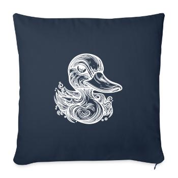 Mignon petit canard vintage avec un énorme bec - Housse de coussin décorative 45 x 45 cm - bleu marine - Devant