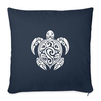 Pretty tattoo diver turtle - Sofa pillowcase 17,3'' x 17,3'' (45 x 45 cm) - navy - Front