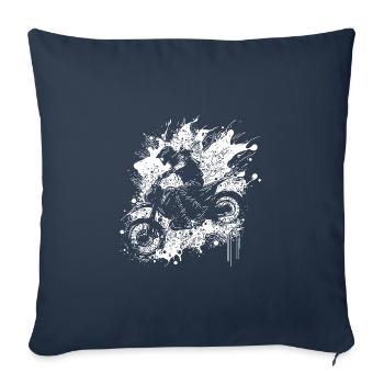 Motorcycle Off-Road Riding Splash Style - Sofa pillowcase 17,3'' x 17,3'' (45 x 45 cm) - navy - Front