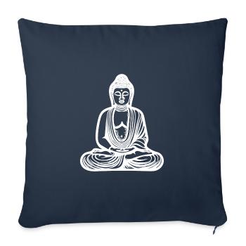 Deep meditation Buddha portrait spiritual nature - Sofa pillowcase 17,3'' x 17,3'' (45 x 45 cm) - navy - Front