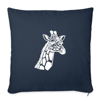 Elegant Giraffe Tattoo Lines Style - Sofa pillowcase 17,3'' x 17,3'' (45 x 45 cm) - navy - Front