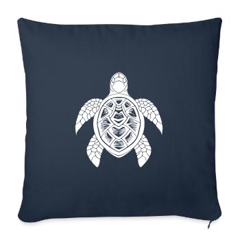 Schildkröten Tattoo Unterwasserdesign für Taucher - Sofakissenbezug 45 x 45 cm - Navy - Vorne