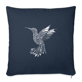 Geometric hummingbird in flight - Sofa pillowcase 17,3'' x 17,3'' (45 x 45 cm) - navy - Front