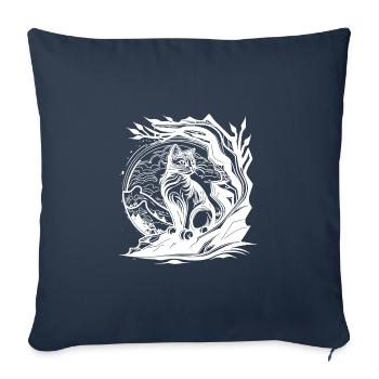 Pretty little nature cat in tattoo style - Sofa pillowcase 17,3'' x 17,3'' (45 x 45 cm) - navy - Front