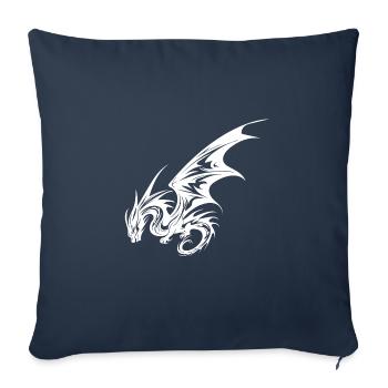 Vintage Dragon with Wings - Sofa pillowcase 17,3'' x 17,3'' (45 x 45 cm) - navy - Front