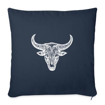 Bull Grill Logo Cattle Mythology Style - Sofa pillowcase 17,3'' x 17,3'' (45 x 45 cm) - navy - Front