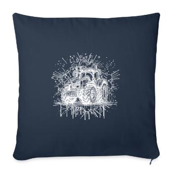 Field Designer with Tractor Field Tractor Expert - Sofa pillowcase 17,3'' x 17,3'' (45 x 45 cm) - navy - Front