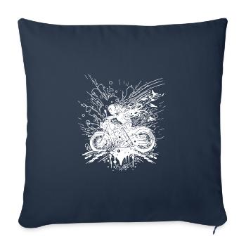 Off-Road Motorcycle Style Splash Biker - Sofa pillowcase 17,3'' x 17,3'' (45 x 45 cm) - navy - Front