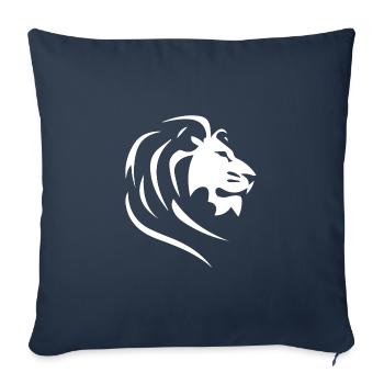 Mighty Lion Head with Mane Tattoo Style - Sofa pillowcase 17,3'' x 17,3'' (45 x 45 cm) - navy - Front