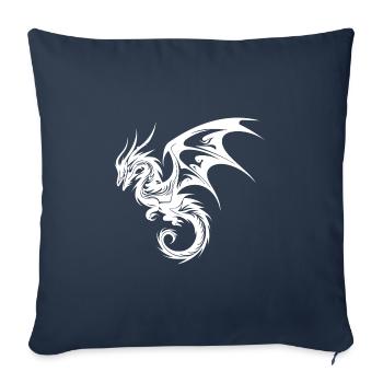 Chinese Flying Dragon in Tattoo Style - Sofa pillowcase 17,3'' x 17,3'' (45 x 45 cm) - navy - Front