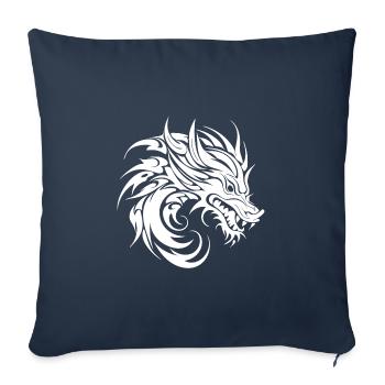 hissing tattoo style dragon head - Sofa pillowcase 17,3'' x 17,3'' (45 x 45 cm) - navy - Front