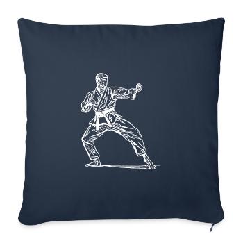 Karate fighter in fighting pose - Sofa pillowcase 17,3'' x 17,3'' (45 x 45 cm) - navy - Front