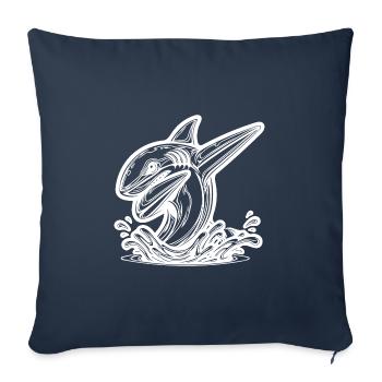 Grim Dabbing Shark - Dabbing Shark - Housse de coussin décorative 45 x 45 cm - bleu marine - Devant
