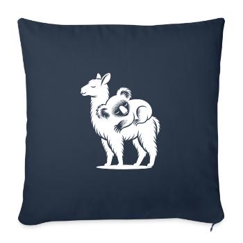 Funny llama with chilling koala on his back - Sofa pillowcase 17,3'' x 17,3'' (45 x 45 cm) - navy - Front