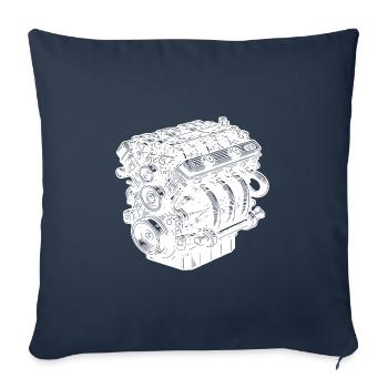 Moteur de ventilateur de cylindre de moteur de moteur de cylindre mécanique - Housse de coussin décorative 45 x 45 cm - bleu marine - Devant