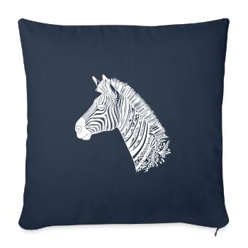 Zebra Head Tattoo Style Lines - Sofa pillowcase 17,3'' x 17,3'' (45 x 45 cm) - navy - Front