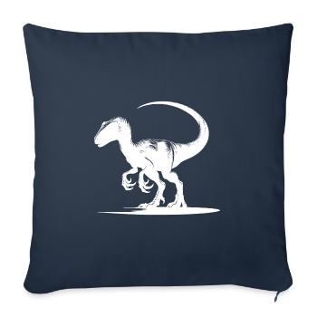 Dangereux dinosaure Dino Velociraptor - Housse de coussin décorative 45 x 45 cm - bleu marine - Devant