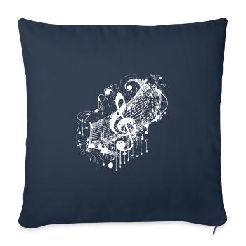 Vintage Music Clef in Tattoo Style - Sofa pillowcase 17,3'' x 17,3'' (45 x 45 cm) - navy - Front
