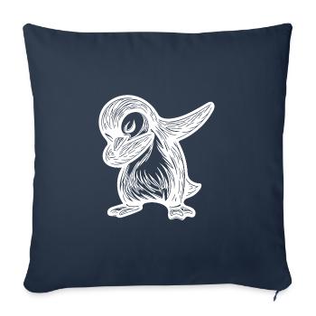 Mignon Pingouin mignon Petit pingouin dabbing - Housse de coussin décorative 45 x 45 cm - bleu marine - Devant