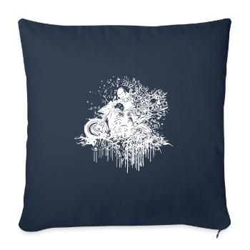 Motard tout-terrain Style de conduite tout-terrain en plein air - Housse de coussin décorative 45 x 45 cm - bleu marine - Devant