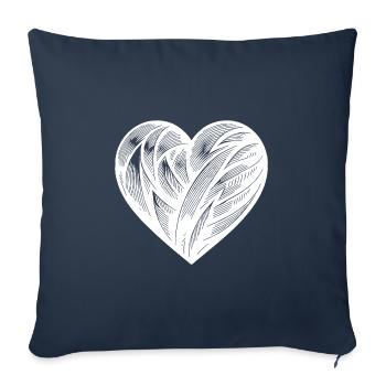 Elegant Tattoo Heart - Sofa pillowcase 17,3'' x 17,3'' (45 x 45 cm) - navy - Front