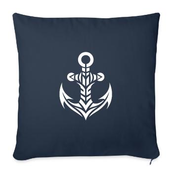 Old Wet Anchor with Tribal Tattoo Style - Sofa pillowcase 17,3'' x 17,3'' (45 x 45 cm) - navy - Front