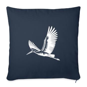 Fliegender Storch auf breiten Schwingen - Sofakissenbezug 45 x 45 cm - Navy - Vorne