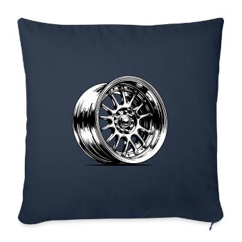 Sporty Elegant Aluminum Car Rim - Sofa pillowcase 17,3'' x 17,3'' (45 x 45 cm) - navy - Front