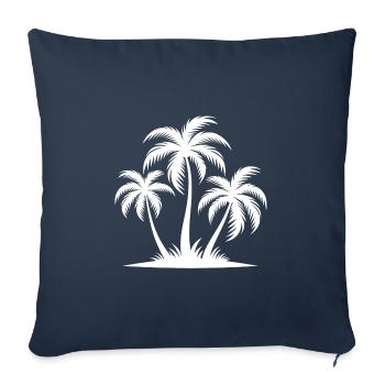 Plage Plage Île d’Hawaï Palmiers - Housse de coussin décorative 45 x 45 cm - bleu marine - Devant