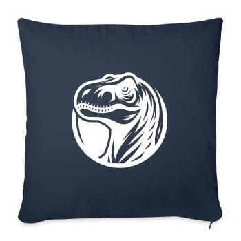 Style de logo Raptor souriant - Housse de coussin décorative 45 x 45 cm - bleu marine - Devant