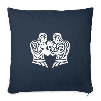 Fist Boxer Fighter Boxe Thaïlandaise Style De Tatouage - Housse de coussin décorative 45 x 45 cm - bleu marine - Devant
